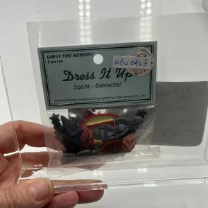 Novelty BUTTON, Multi Basketball Themed (NBU0403)