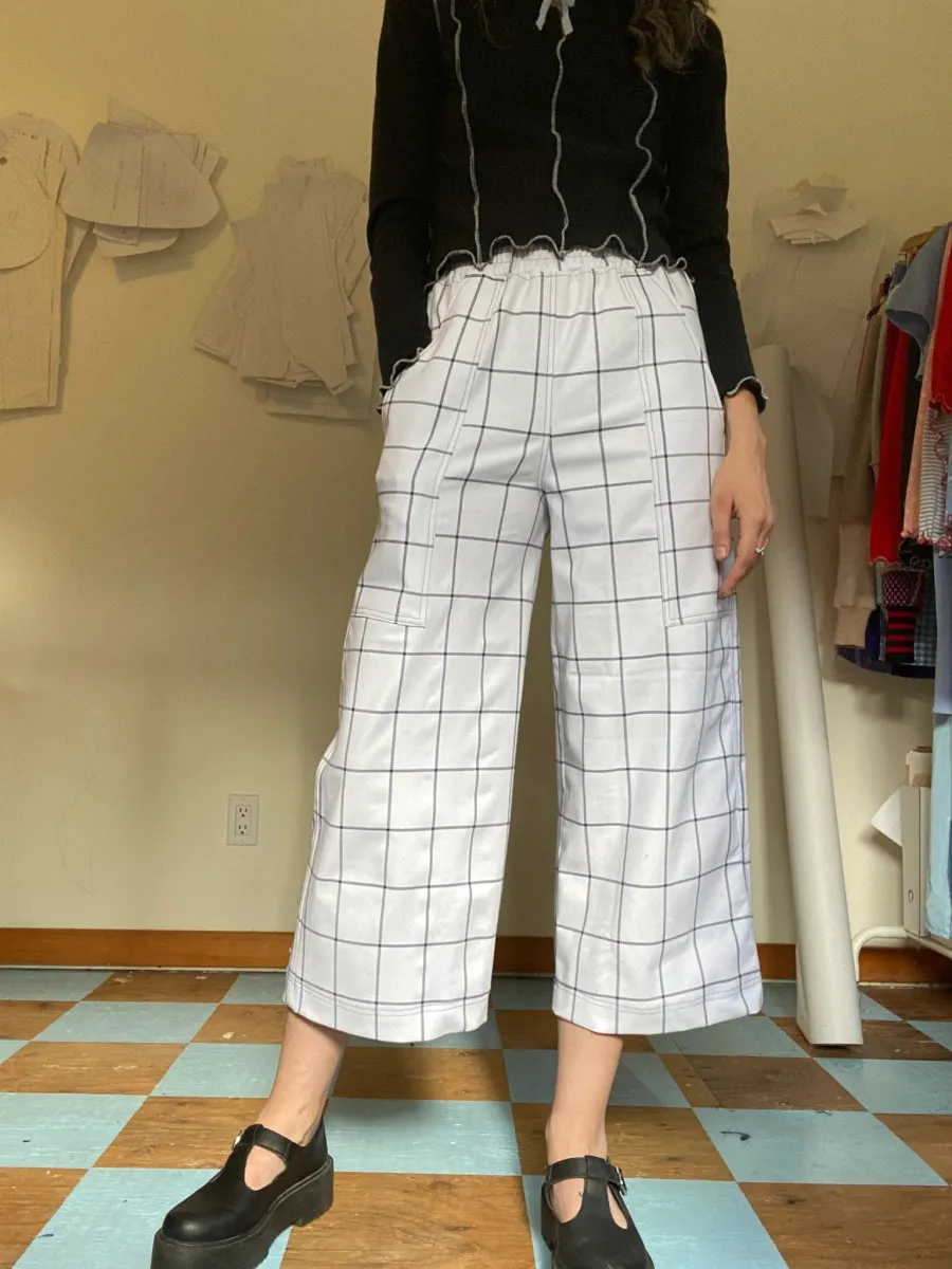Olive Rose Channing Pants (White Plaid)