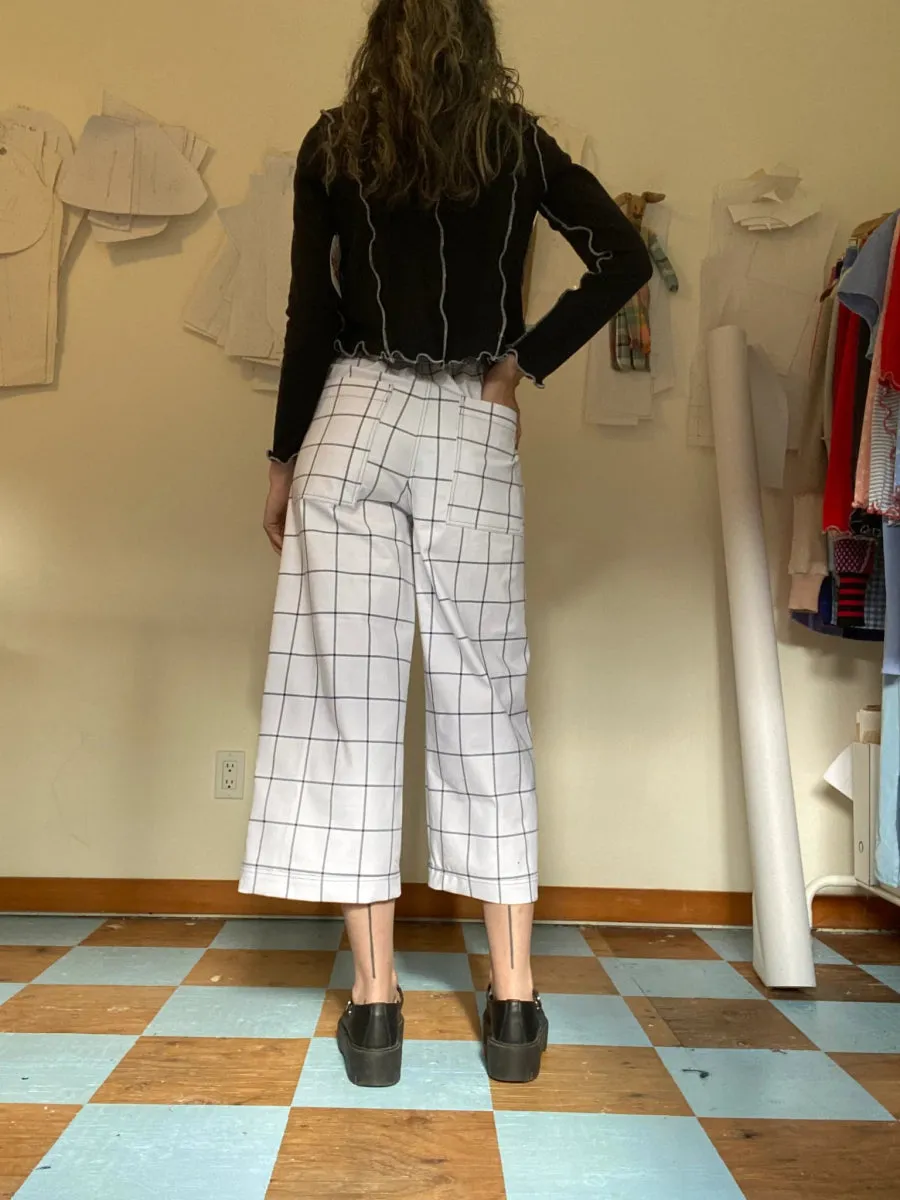 Olive Rose Channing Pants (White Plaid)