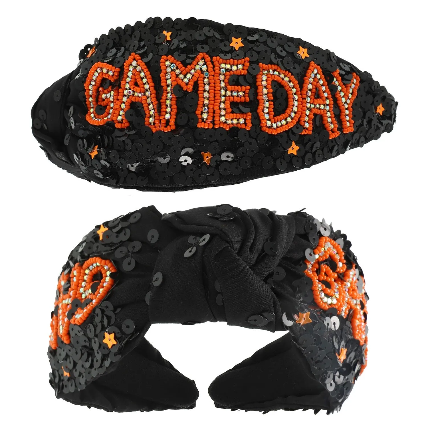 Orbk Gameday Top Knotted Jeweled Beaded Headband