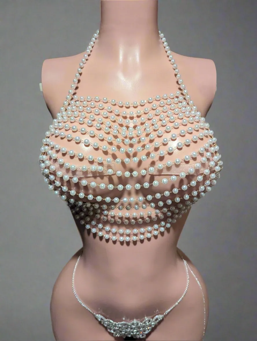 Pearl Body Chain Shirt (Ready to Ship)