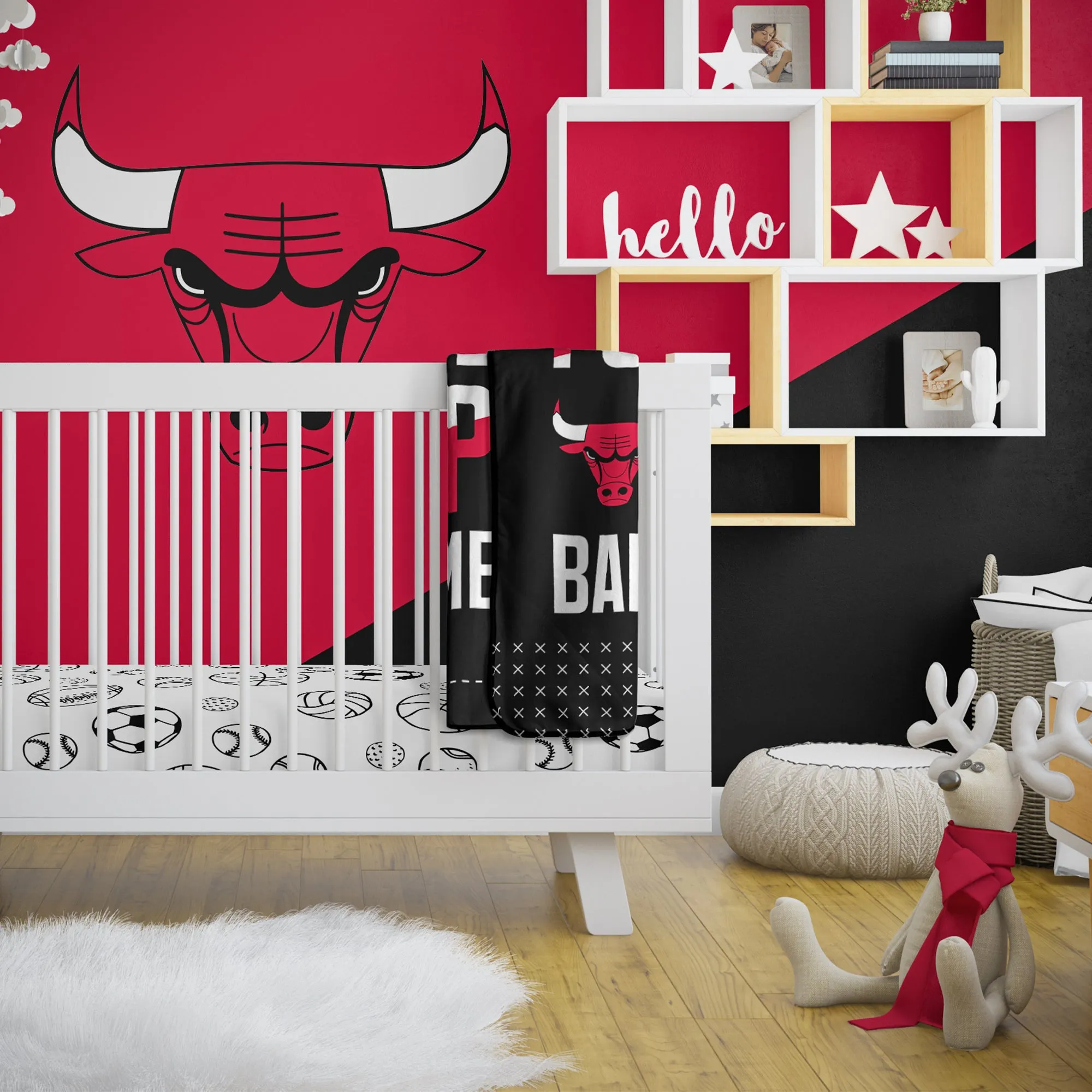 Personalized Chicago Bulls MVP Baby Pixel Fleece Blanket