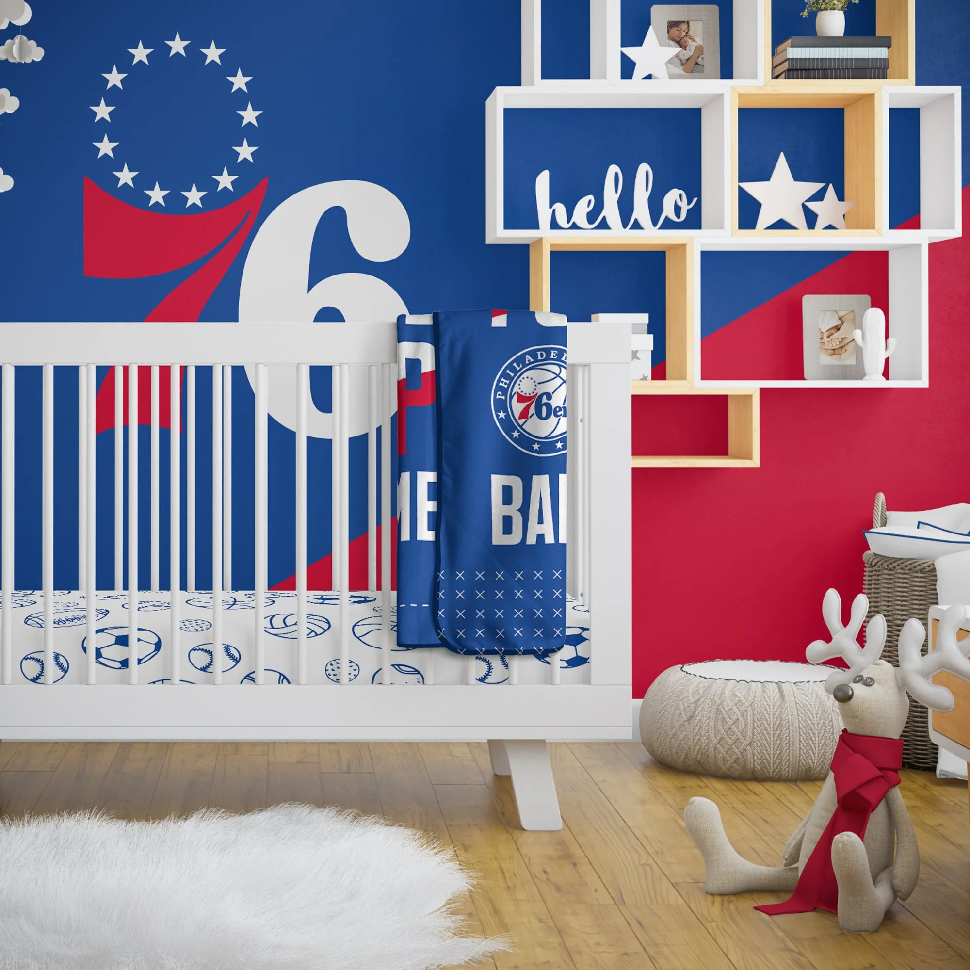 Personalized Philadelphia 76ers MVP Baby Pixel Fleece Blanket