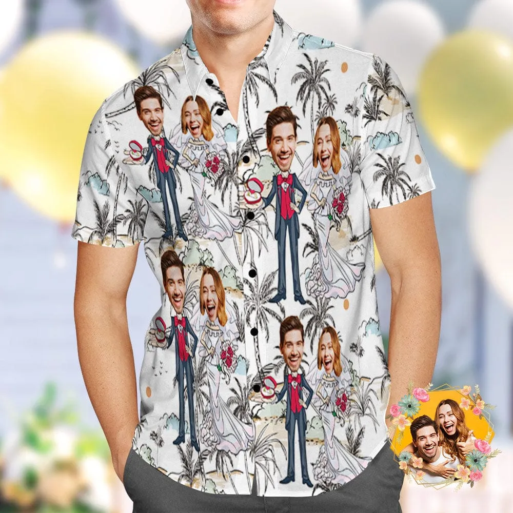Personalized Wedding Hawaiian Shirt Custom Hawaiian Shirt Wedding Gift