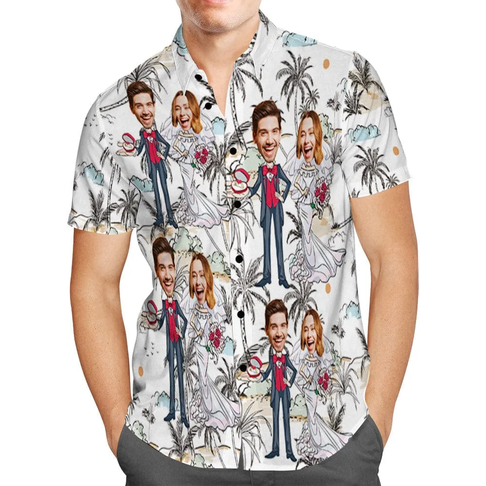 Personalized Wedding Hawaiian Shirt Custom Hawaiian Shirt Wedding Gift