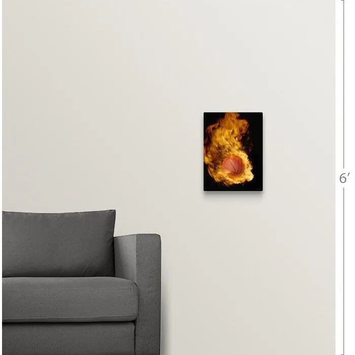 "Basketball on fire" Canvas Wall Art