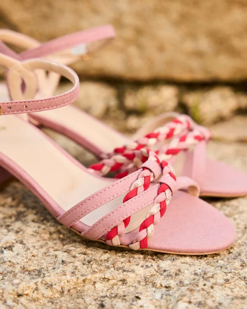 Saleccia Recycled Vegan Suede Heeled Sandals | Blush