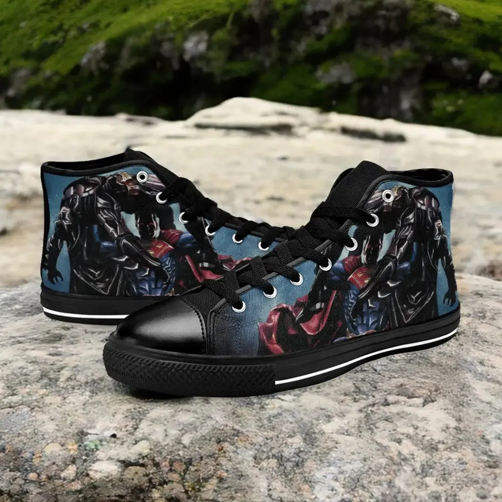 Superman v Batman Shoes High Top Sneakers for Kids and Adults