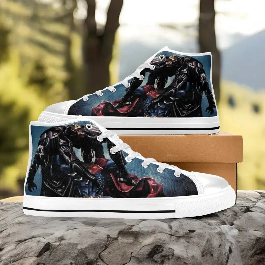 Superman v Batman Shoes High Top Sneakers for Kids and Adults