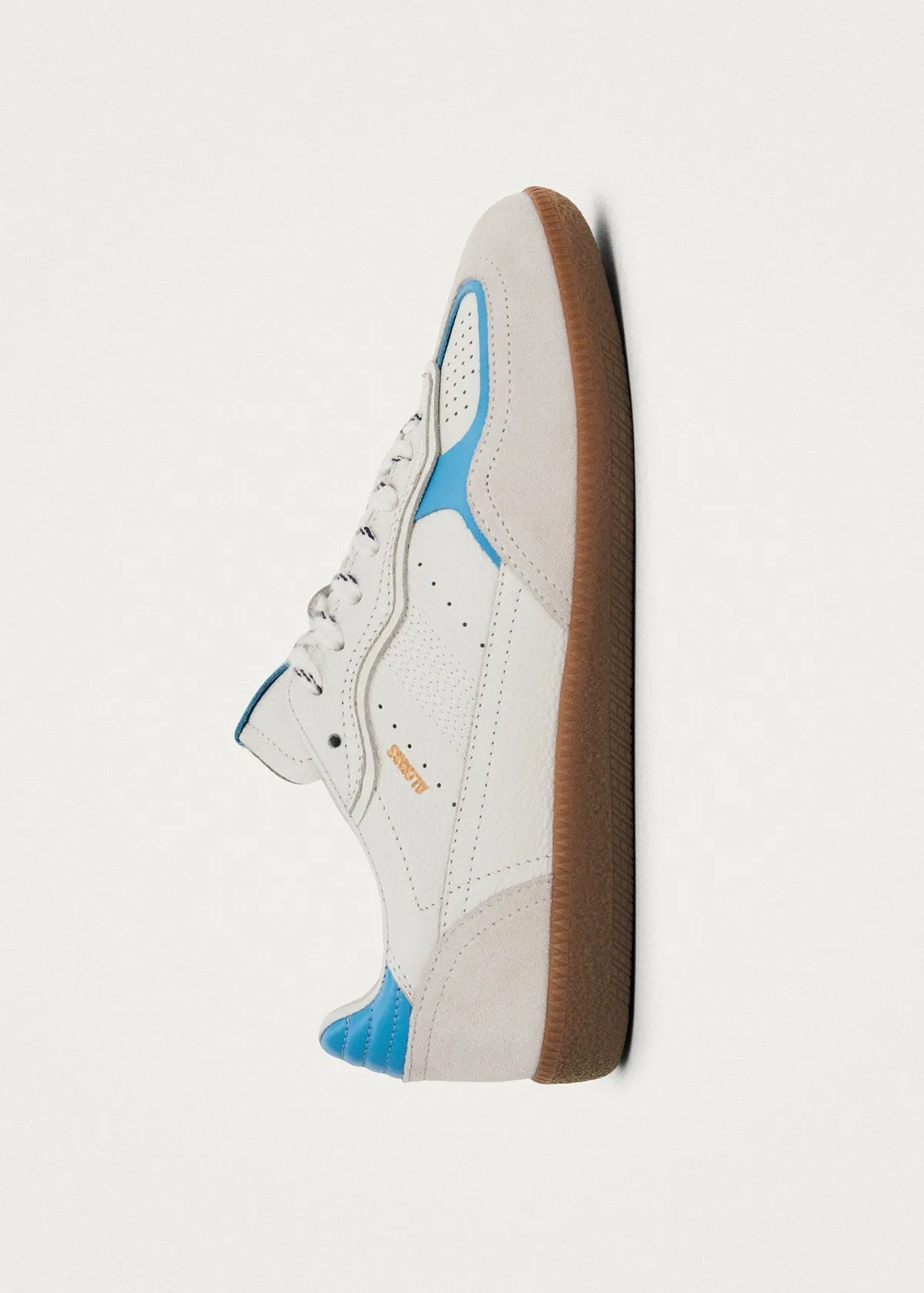 Tb.490 Rife Grain White Cornflower Blue Leather Sneakers