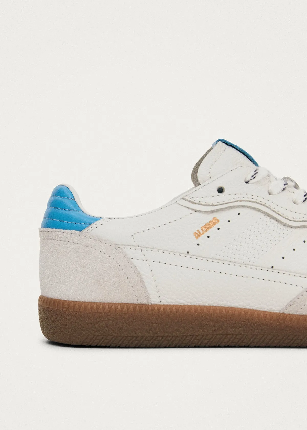 Tb.490 Rife Grain White Cornflower Blue Leather Sneakers