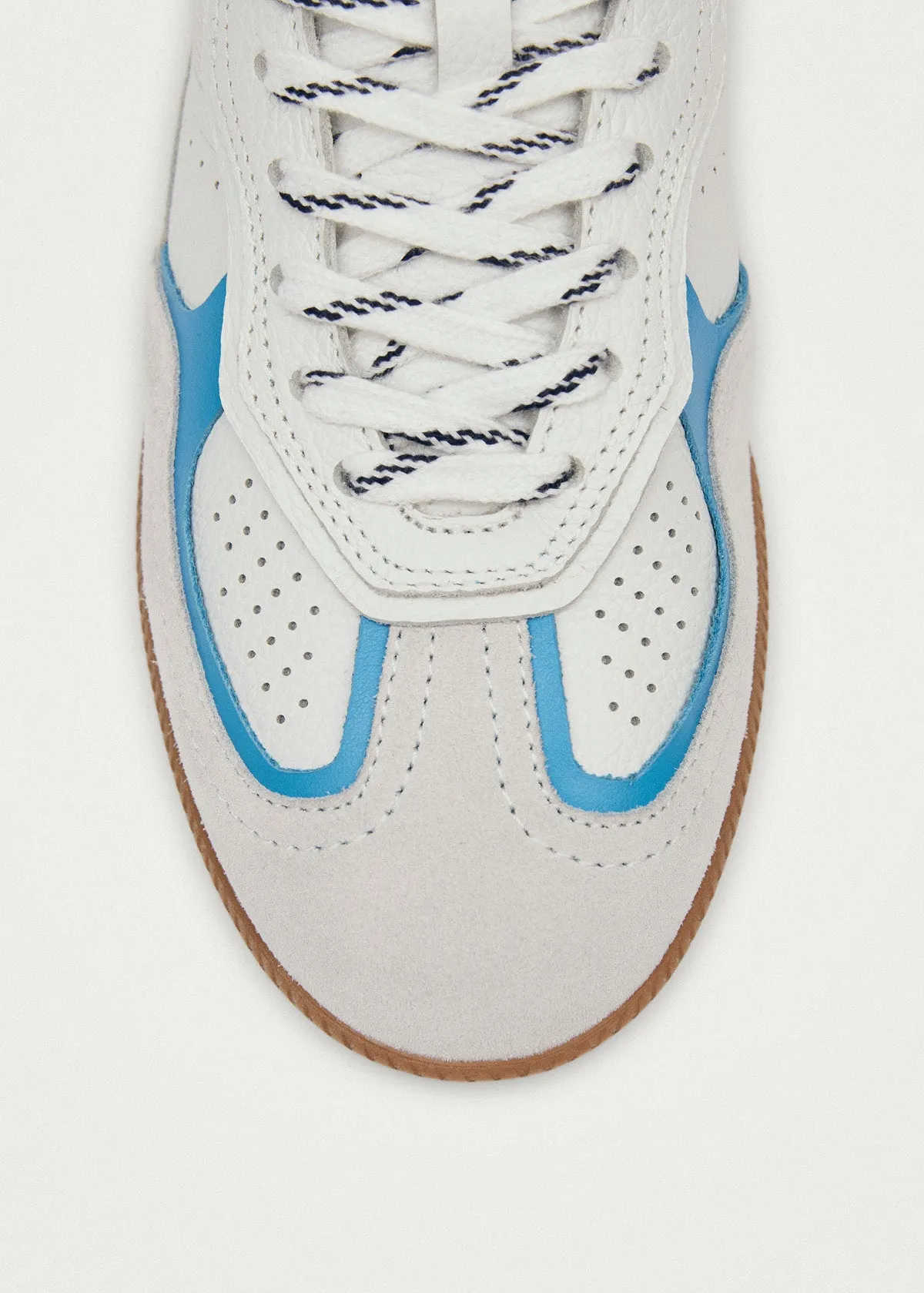 Tb.490 Rife Grain White Cornflower Blue Leather Sneakers