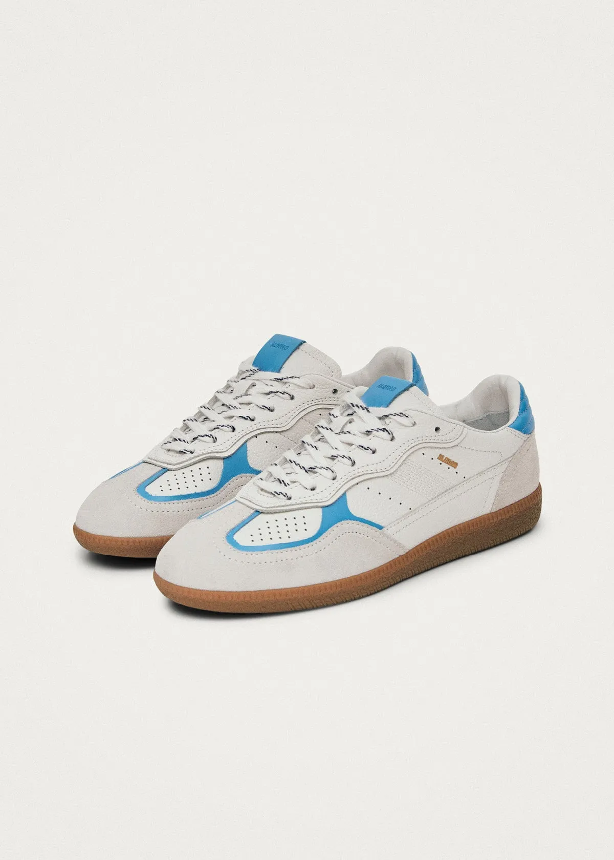 Tb.490 Rife Grain White Cornflower Blue Leather Sneakers
