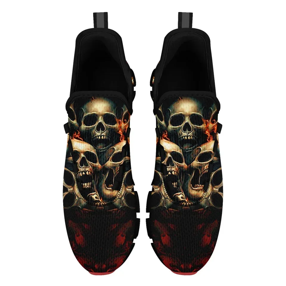 Unique Gift,Personalized Gothic Cloud Sneakers, Custom Skull Comfortable Shoes, Breathable Shoes for Men and Women