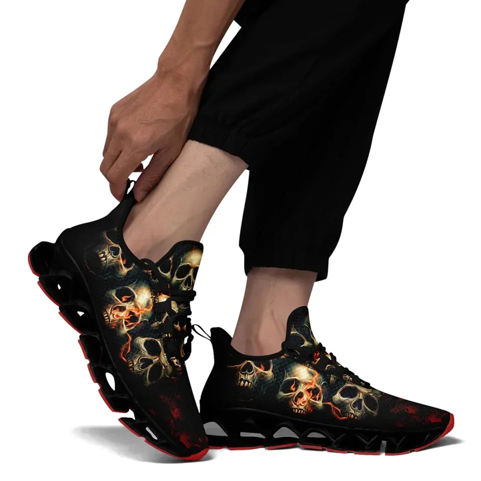 Unique Gift,Personalized Gothic Cloud Sneakers, Custom Skull Comfortable Shoes, Breathable Shoes for Men and Women