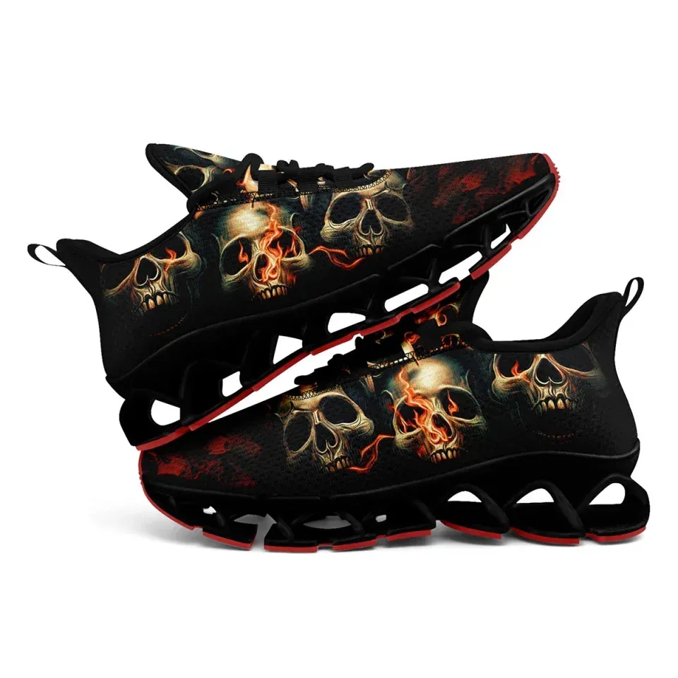 Unique Gift,Personalized Gothic Cloud Sneakers, Custom Skull Comfortable Shoes, Breathable Shoes for Men and Women