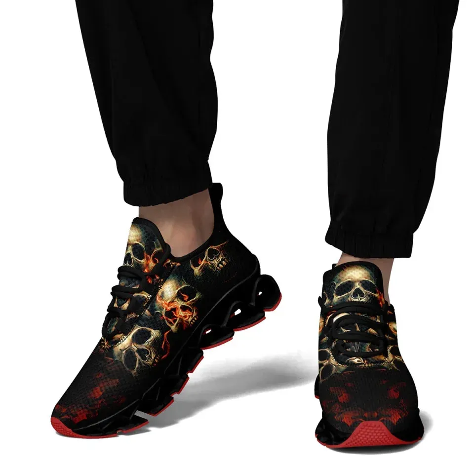 Unique Gift,Personalized Gothic Cloud Sneakers, Custom Skull Comfortable Shoes, Breathable Shoes for Men and Women