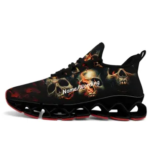 Unique Gift,Personalized Gothic Cloud Sneakers, Custom Skull Comfortable Shoes, Breathable Shoes for Men and Women
