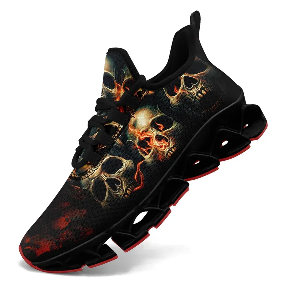 Unique Gift,Personalized Gothic Cloud Sneakers, Custom Skull Comfortable Shoes, Breathable Shoes for Men and Women