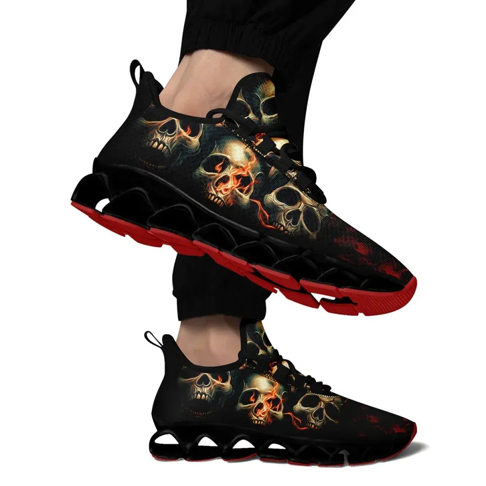 Unique Gift,Personalized Gothic Cloud Sneakers, Custom Skull Comfortable Shoes, Breathable Shoes for Men and Women