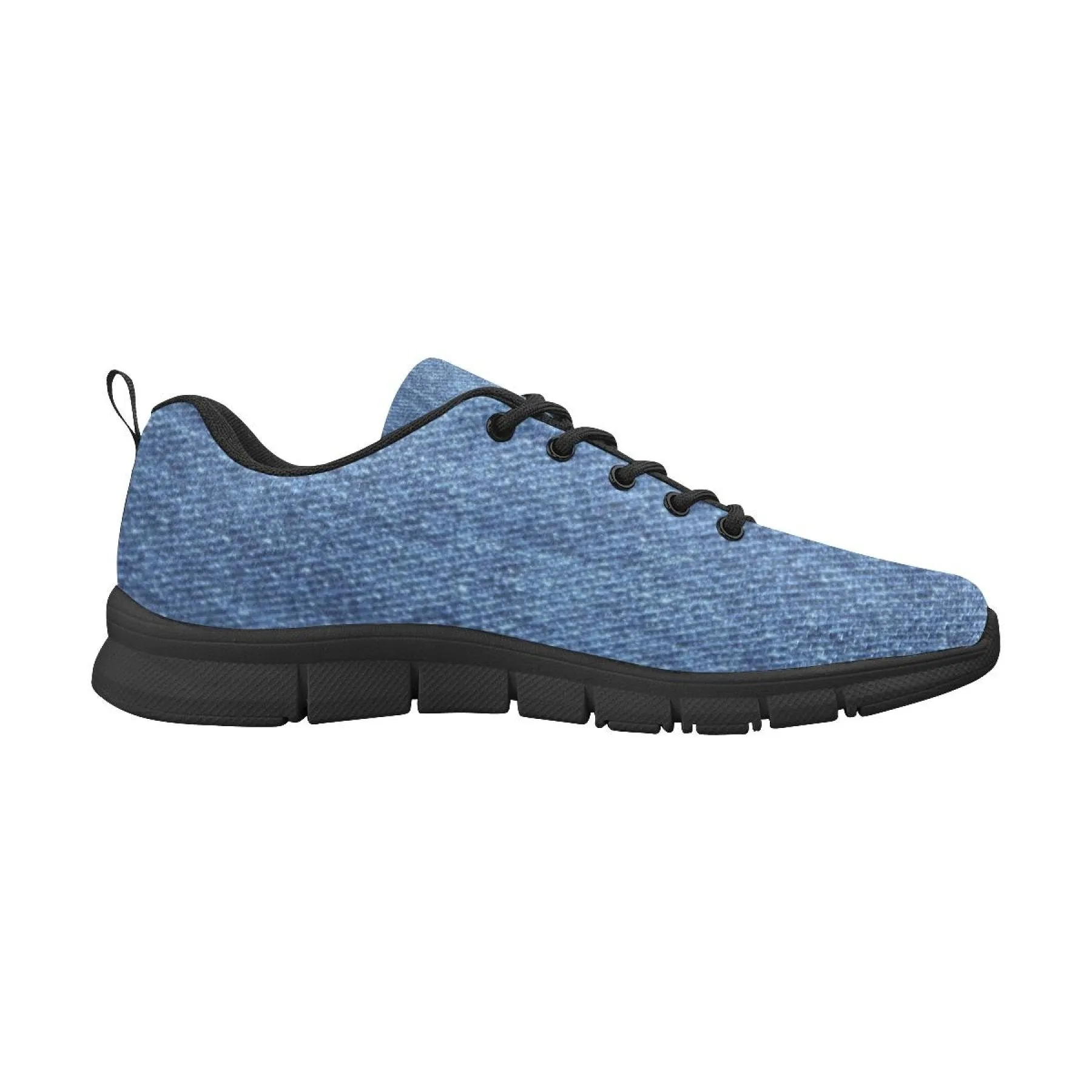 Uniquely You Womens Sneakers, Blue Denim Print Running Shoes by inQue.Style