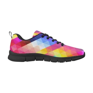 Uniquely You Womens Sneakers,  Grid Print  Running Shoes by inQue.Style