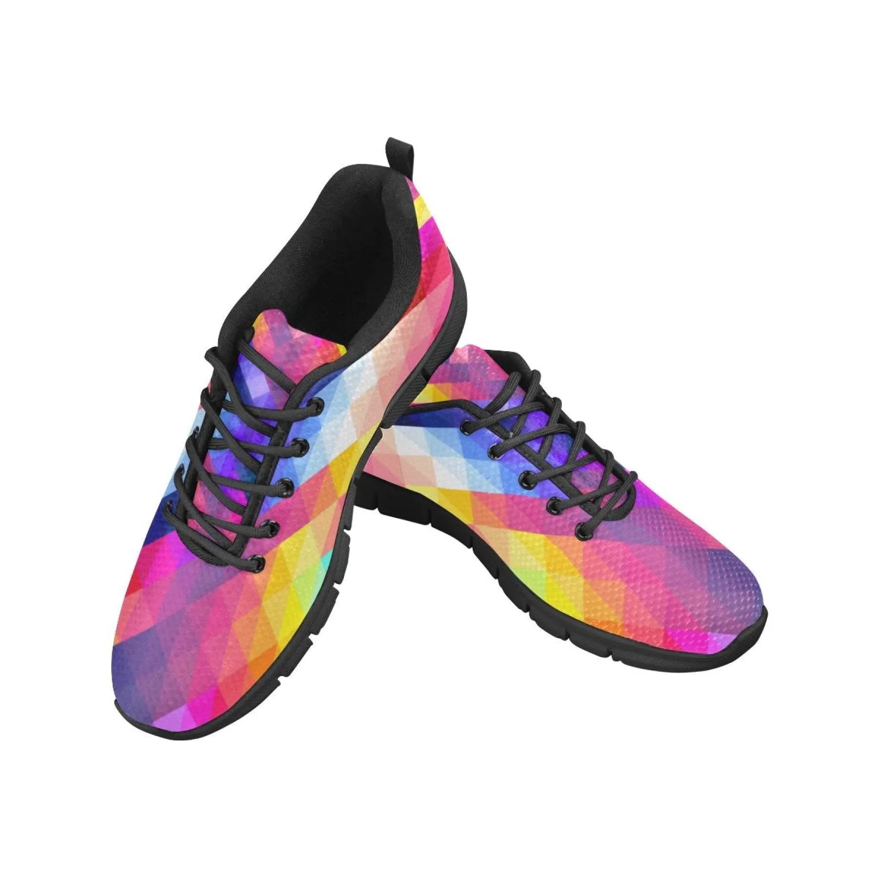 Uniquely You Womens Sneakers,  Grid Print  Running Shoes by inQue.Style