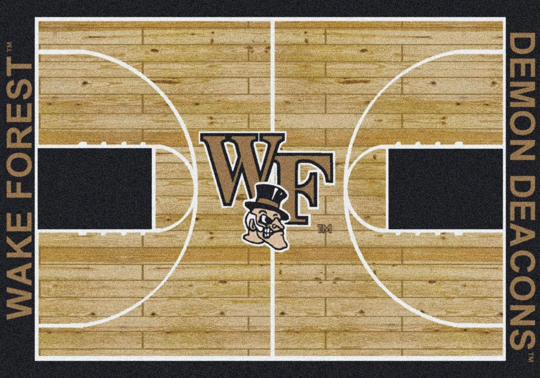 Wake Forest Demon Deacons Milliken Basketball Home Court Novelty Area Rug