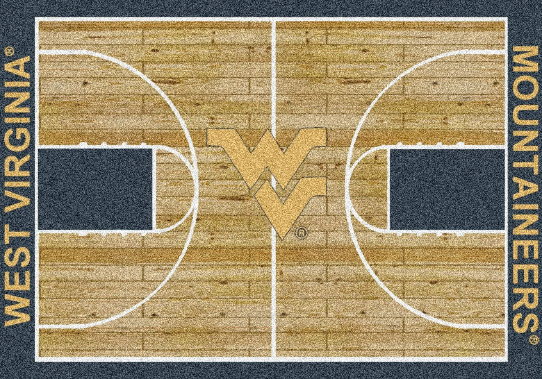 West Virginia Mountaineers Milliken Basketball Home Court Novelty Area Rug