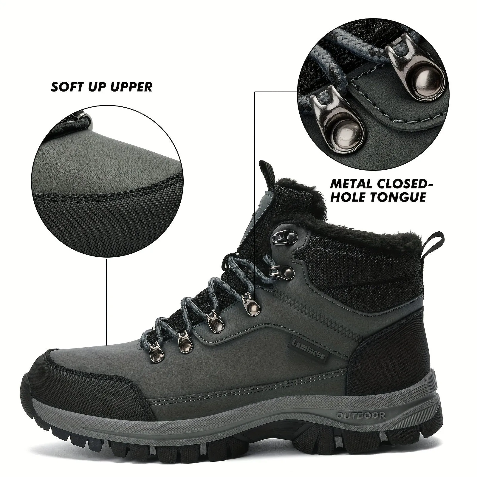 Winter Explorer's Dream - Insulated, Waterproof, Non-Slip Men's Hiking Snow Boots - Ideal for Outdoor Camping, Trekking & Winter Sports - Premium Quality, Breathable & Durable Shoes for Cold Weather Adventures