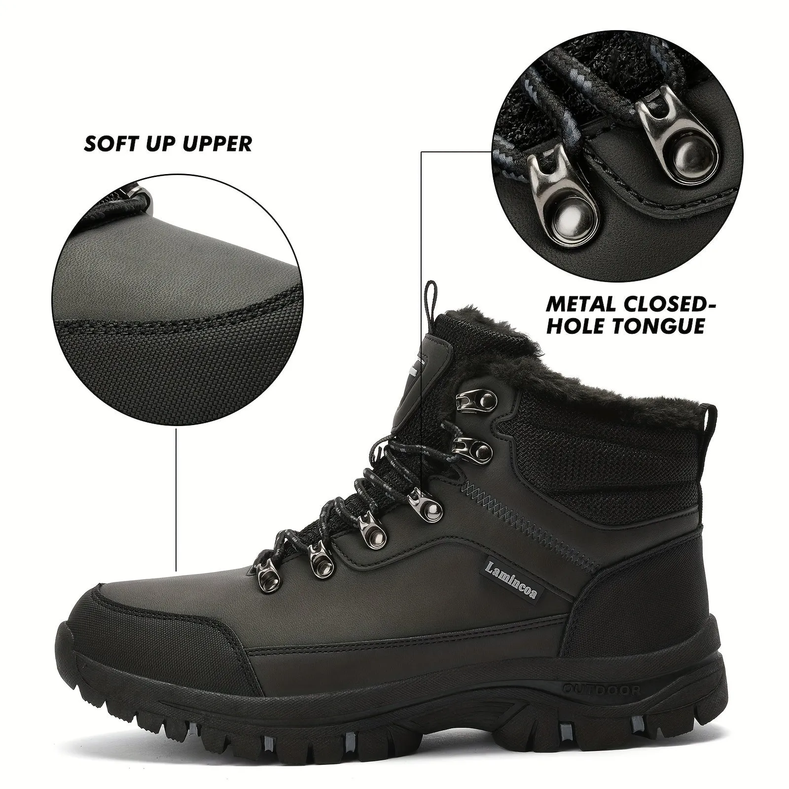 Winter Explorer's Dream - Insulated, Waterproof, Non-Slip Men's Hiking Snow Boots - Ideal for Outdoor Camping, Trekking & Winter Sports - Premium Quality, Breathable & Durable Shoes for Cold Weather Adventures