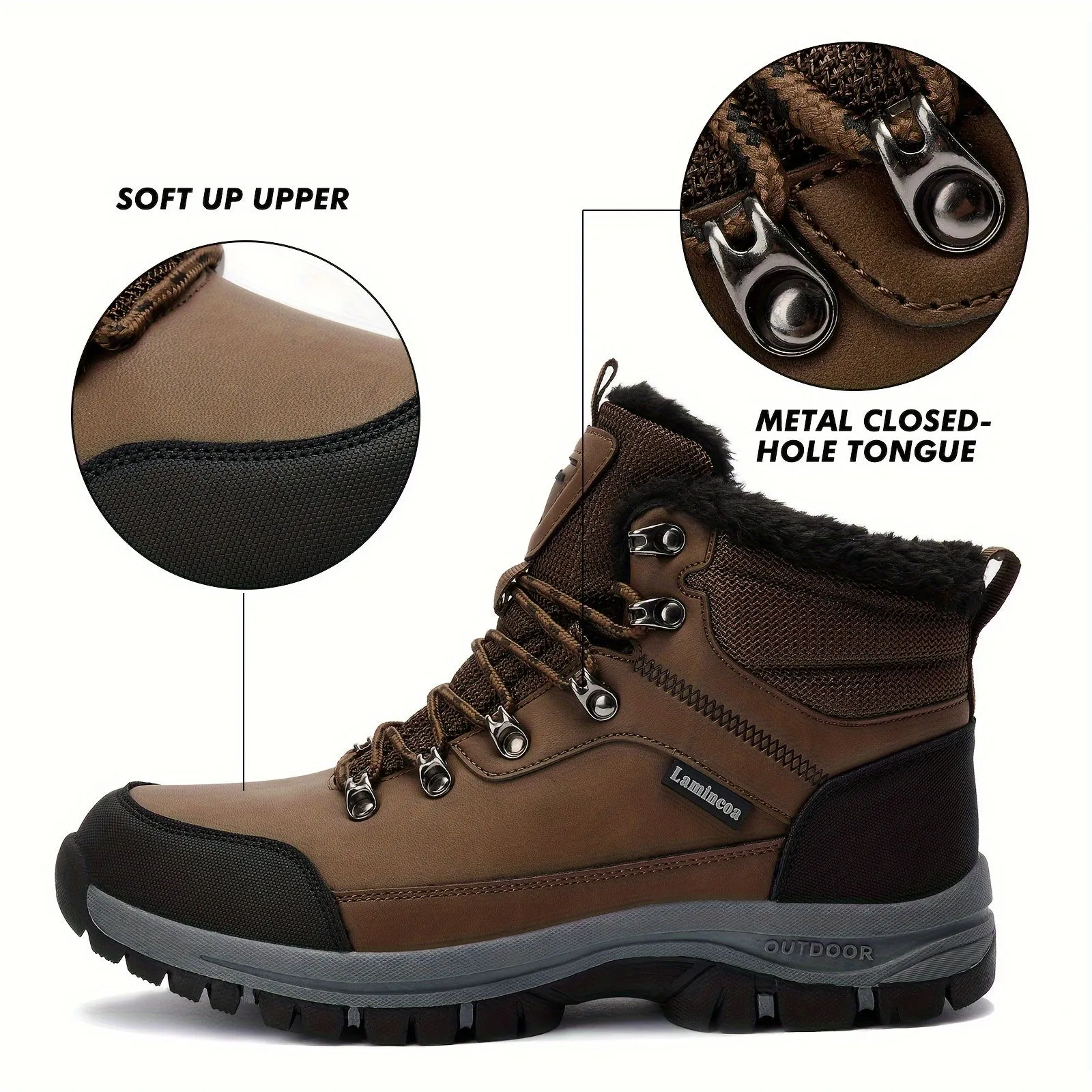 Winter Explorer's Dream - Insulated, Waterproof, Non-Slip Men's Hiking Snow Boots - Ideal for Outdoor Camping, Trekking & Winter Sports - Premium Quality, Breathable & Durable Shoes for Cold Weather Adventures