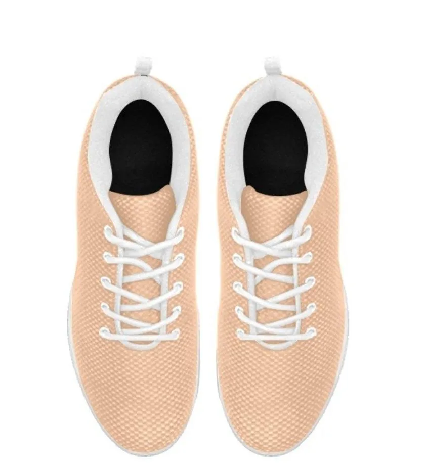 Womens Sneakers, Deep Peach Pink Running Shoes by inQue.Style